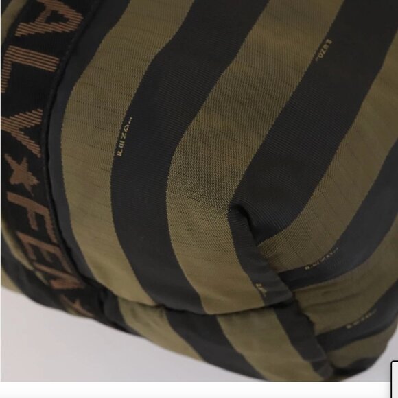 FENDI Pecan Canvas Boston Bag Black Brown - Picture 9 of 15